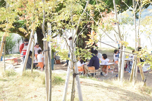 佐賀県の素敵な園庭でワークショップ